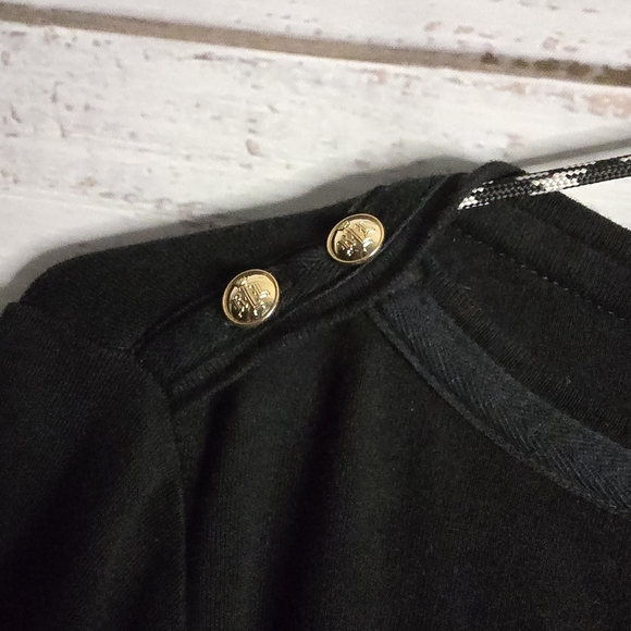 Ralph Lauren Black Blouse with Gold Button Accents - Picture 2 of 5